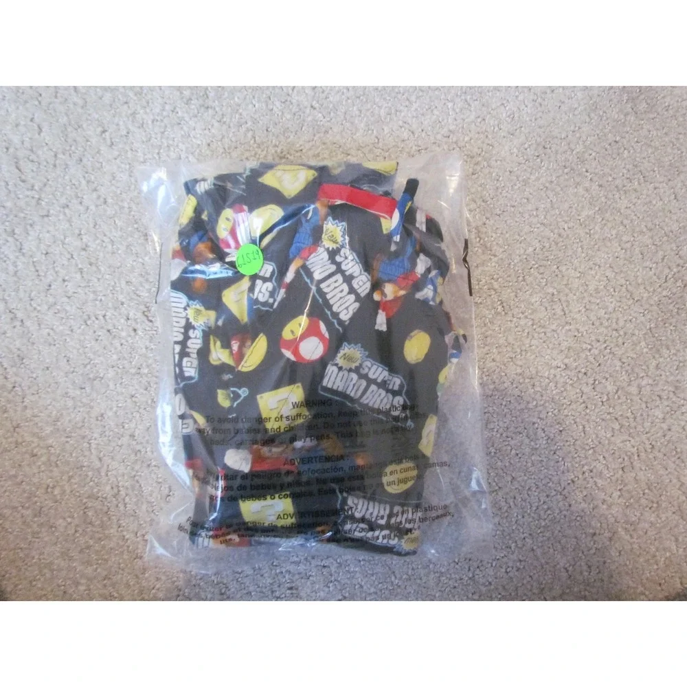 Nintendo Super Mario Bros Pajama Pants Lg Black Character Print Gamer Sleepwear